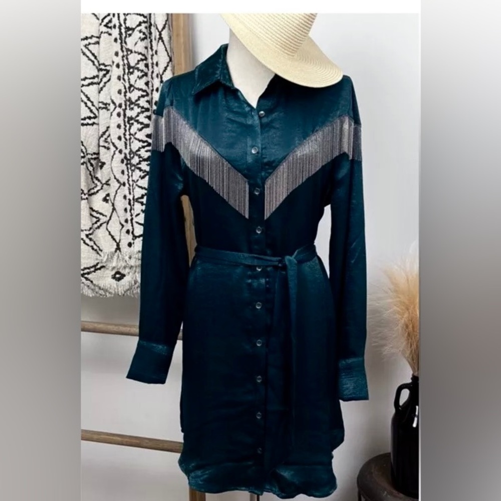 Women’s Button Up Tassel Dress